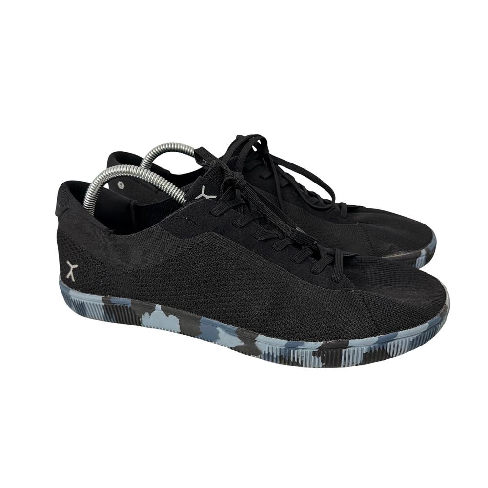 Flux Shoes Mens Size 11.5 Adapt Trainer Black Blue Camo Barefoot Knit Sneakers
